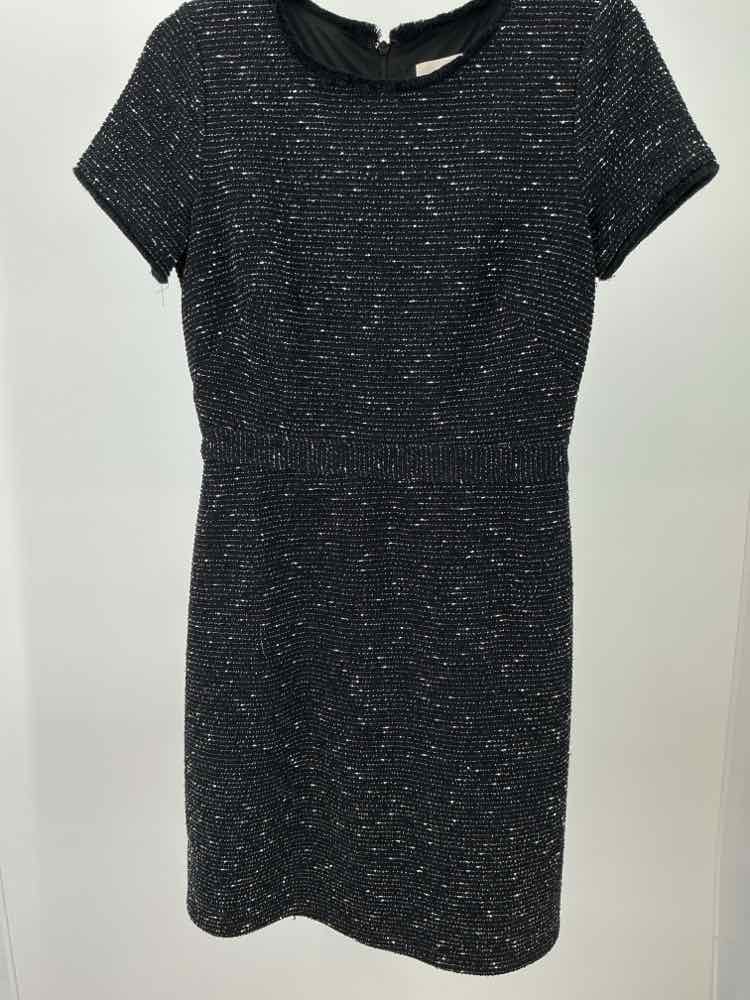 Loft Size 6P Black/White Knee Length Short Sleeve Dress – Evilena's Red Dresser