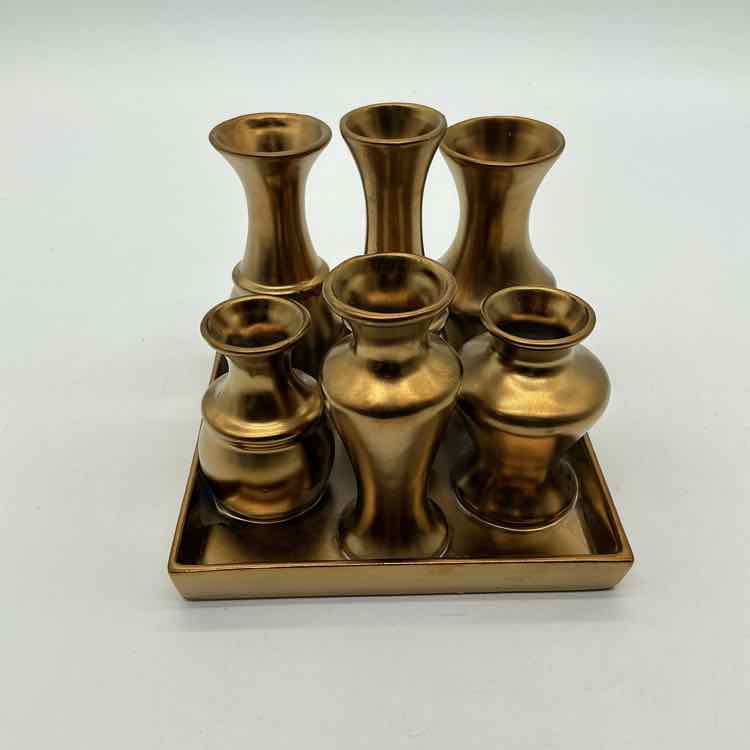 Gold Color Bud vases In stand Vase – Evilena's Red Dresser